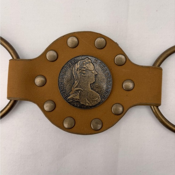 Tan Faux Leather Belt with Fringe and O-Ring Buckle - Picture 3 of 11